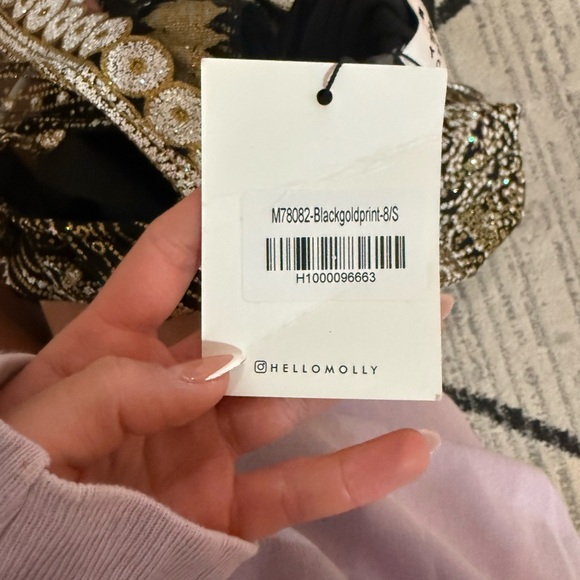 Hello Molly Black and Gold Backless Dress - Picture 4 of 4